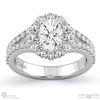 cluster split band oval halo natural diamond engagement ring white gold with 9k white gold metal and oval shape diamond
