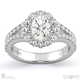 cluster split band oval halo natural diamond engagement ring white gold with 9k white gold metal and oval shape diamond
