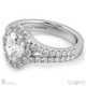 cluster split band oval halo natural diamond engagement ring white gold with 9k white gold metal and oval shape diamond