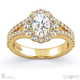 cluster split band oval halo natural diamond engagement ring yellow gold with 9k yellow gold metal and oval shape diamond