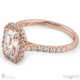 emerald natural diamond halo cathedral natural diamond engagement ring rose gold with pavé side natural diamonds with 18k rose gold metal and emerald shape diamond