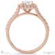 emerald natural diamond halo cathedral natural diamond engagement ring rose gold with pavé side natural diamonds with 18k rose gold metal and emerald shape diamond