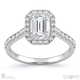 emerald cut natural diamond halo engagement ring platinum with platinum metal and emerald shape diamond