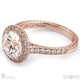 engraved halo round natural diamond engagement ring rose gold with 9k rose gold metal and round shape diamond