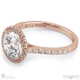 halo petal basket natural diamond engagement ring rose gold with 9k rose gold metal and round shape diamond