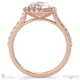 halo petal basket natural diamond engagement ring rose gold with 9k rose gold metal and round shape diamond