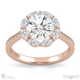 round cut lab grown diamond halo 8 small marquise diamonds with 9k rose gold metal and round shape diamond
