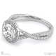 twisted split band halo natural diamond engagement ring white gold with 9k white gold metal and round shape diamond