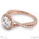 twisted split band halo natural diamond engagement ring rose gold with 18k rose gold metal and round shape diamond