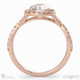 twisted split band halo natural diamond engagement ring rose gold with 18k rose gold metal and round shape diamond