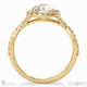 twisted split band halo natural diamond engagement ring yellow gold with 9k yellow gold metal and round shape diamond