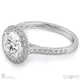 natural diamond encrusted halo engagement ring white gold with 9k white gold metal and round shape diamond