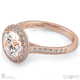 natural diamond encrusted halo engagement ring rose gold with 9k rose gold metal and round shape diamond