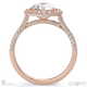 natural diamond encrusted halo engagement ring rose gold with 9k rose gold metal and round shape diamond