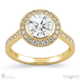 tube setting lab grown diamond engagement ring yellow gold with 18k yellow gold metal and round shape diamond