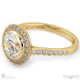 tube setting lab grown diamond engagement ring yellow gold with 18k yellow gold metal and round shape diamond