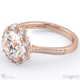round cut lab grown diamond halo 8 small marquise diamonds with 9k rose gold metal and round shape diamond