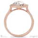 pave tube halo lab grown diamond engagement ring rose gold with 18k rose gold metal and round shape diamond