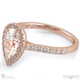 pear natural diamond halo cathedral natural diamond engagement ring rose gold with pavé side natural diamonds with 9k rose gold metal and pear shape diamond