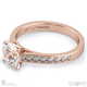 round natural diamond 4-claw engagement ring rose gold with channel-set princess cut natural diamonds with 9k rose gold metal and round shape diamond