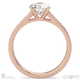 round natural diamond 4-claw engagement ring rose gold with channel-set princess cut natural diamonds with 9k rose gold metal and round shape diamond