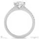 side stone princess cut lab grown diamond 4-claw engagement ring white gold setting with 9k white gold metal and princess shape diamond