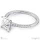 side stone princess cut lab grown diamond 4-claw engagement ring white gold setting with 9k white gold metal and princess shape diamond