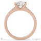 side stone princess cut natural diamond 4-claw engagement ring rose gold setting with 9k rose gold metal and princess shape diamond