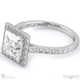 unique halo twist claws natural diamond engagement ring white golds with 9k white gold metal and princess shape diamond