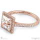 unique halo twist claws natural diamond engagement ring rose golds with 18k rose gold metal and princess shape diamond