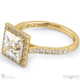 unique halo twist claws natural diamond engagement ring yellow golds with 18k yellow gold metal and princess shape diamond