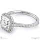 wholesale radiant halo lab grown diamond engagement ring white gold with 18k white gold metal and radiant shape diamond