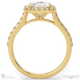 radiant natural diamond halo cathedral natural diamond engagement ring yellow gold with pavé side natural diamonds with 9k yellow gold metal and radiant shape diamond