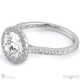 flawless floating lab grown diamond encrusted halo engagement ring white gold with 9k white gold metal and round shape diamond