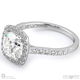floating natural diamond encrusted cushion halo setting engagement ring white gold with 9k white gold metal and cushion shape diamond