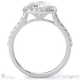 floating lab grown diamond encrusted cushion halo setting engagement ring white gold with 18k white gold metal and cushion shape diamond