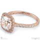 floating natural diamond encrusted cushion halo setting engagement ring rose gold with 18k rose gold metal and cushion shape diamond