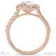 floating natural diamond encrusted cushion halo setting engagement ring rose gold with 18k rose gold metal and cushion shape diamond