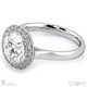 pavé tube round halo designer lab grown diamond engagement ring white gold with 9k white gold metal and round shape diamond