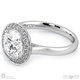 pavé tube round halo designer natural diamond engagement ring white gold with 9k white gold metal and round shape diamond