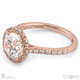 natural diamond round halo side stones engagement ring rose gold with 9k rose gold metal and round shape diamond