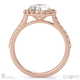 natural diamond round halo side stones engagement ring rose gold with 9k rose gold metal and round shape diamond