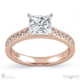 princess cut lab grown diamond 4-claw setting channel princess diamonds with 18k rose gold metal and princess shape diamond