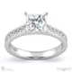Moissanite Round 4-Claw Engagement Ring White Gold With Channel-Set Princess Cut S