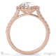 twist round halo natural diamond engagement ring rose gold side natural diamonds with 18k rose gold metal and round shape diamond