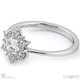 snowflake designed halo natural diamond engagement ring white gold with 9k white gold metal and round shape diamond