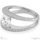 pave’ split band lab grown diamond engagement ring white gold with 18k white gold metal and round shape diamond