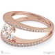 pave’ split band lab grown diamond engagement ring rose gold with 18k rose gold metal and round shape diamond