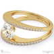 pave’ split band lab grown diamond engagement ring yellow gold with 18k yellow gold metal and round shape diamond