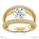 pave’ split band lab grown diamond engagement ring yellow gold with 18k yellow gold metal and round shape diamond